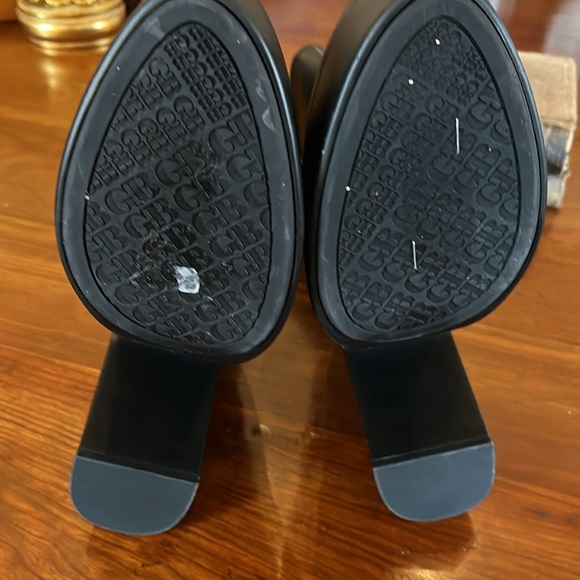 Gianni Bini Levi Tate Leather Platform Black Mid Boots - Picture 9 of 11